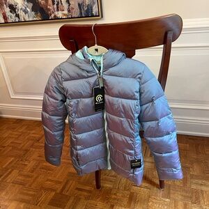 SOLD - Girls' Gray Puffer Jacket with Hood